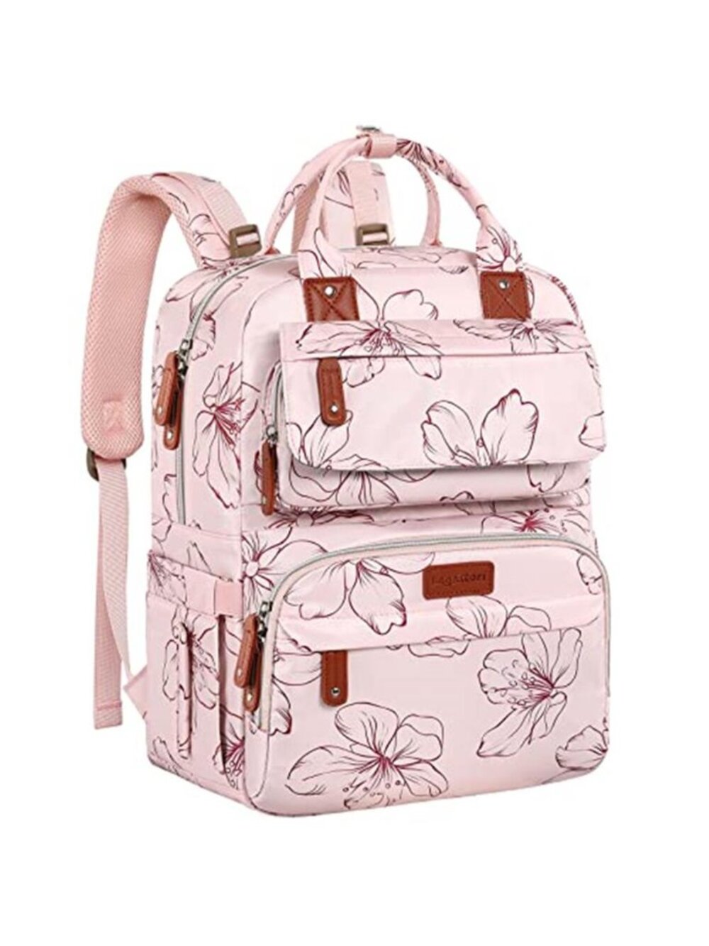 Diaper Bag Backpack, Baby Girl Diaper Bag for Mom, Large Pink Floral Diaper Bag